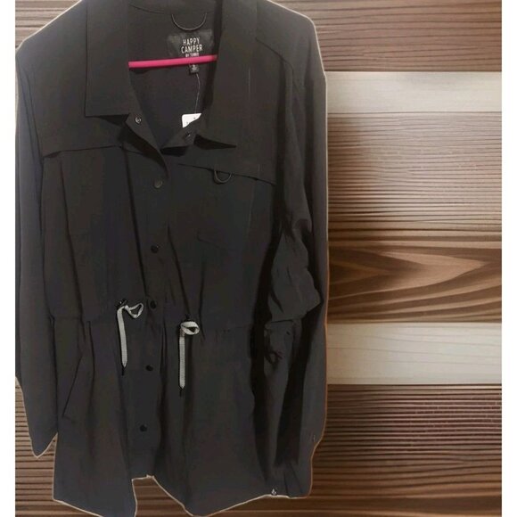 TORRID Happy Camper Stretch Woven Anorak Jacket Deep Black Size 5X Plus Size NWT - Picture 1 of 13